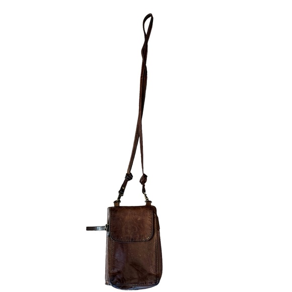 Vintage High End Classic Rustic Town Brown Leather Travel Women’s Crossbody Bag - Picture 6 of 11